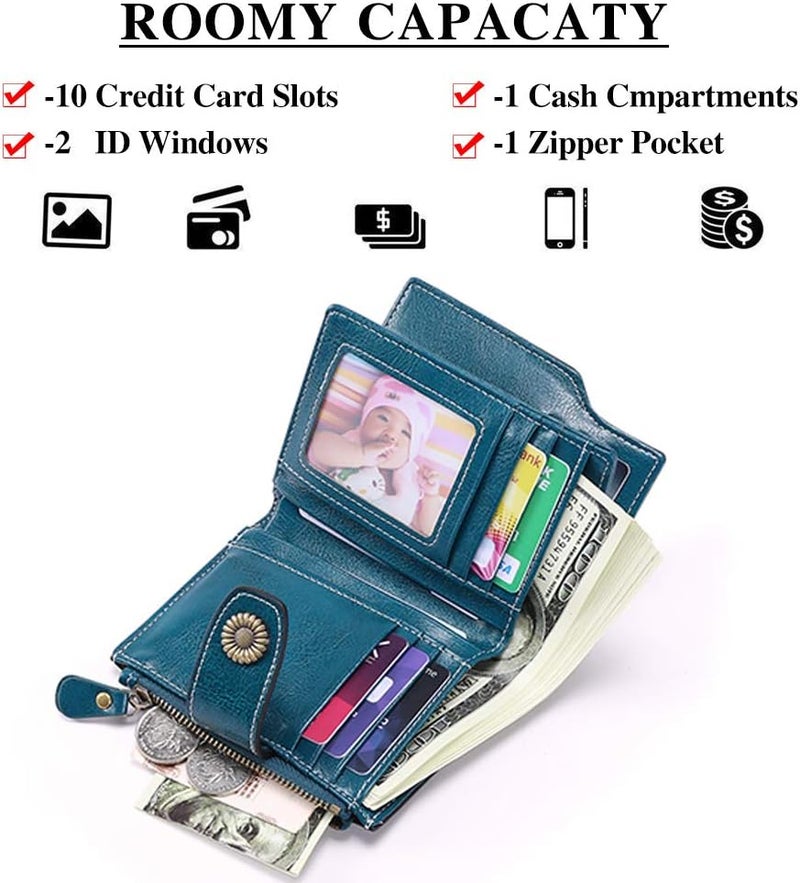 FALAN MULE Small Wallet for Women Leather Bifold Compact Small Womens Wallet with RFID Blocking - Image 2